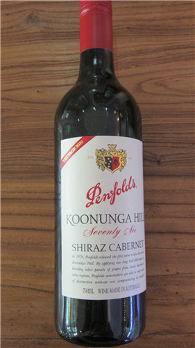 奔富酒园寇兰山76设拉子加本力红葡萄酒